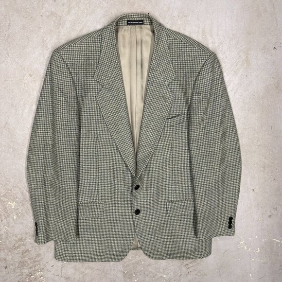 Jones Alpaca Wool Houndstooth Tweed Blazer Mens Sport Coat 40R - Picture 2 of 10